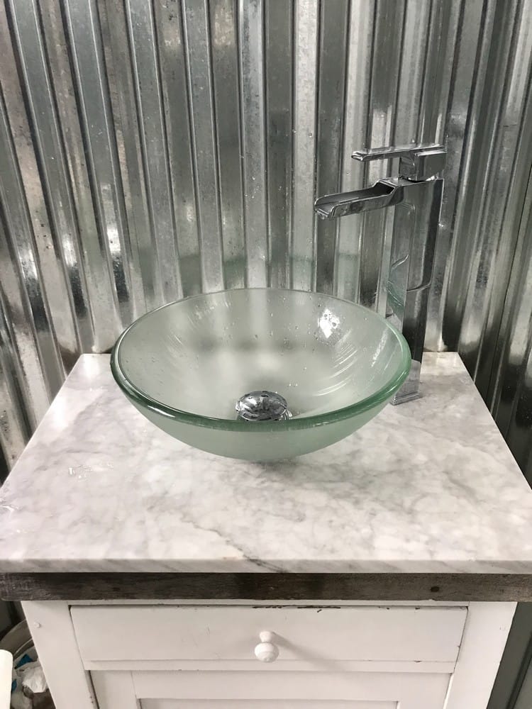 Vessel Sink Installation in an Industrial Look Bathroom